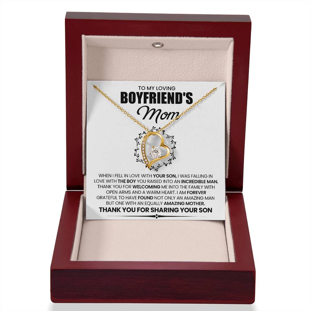 Boyfriend's Mom Gift, "Forever Grateful", Forever Love Necklace