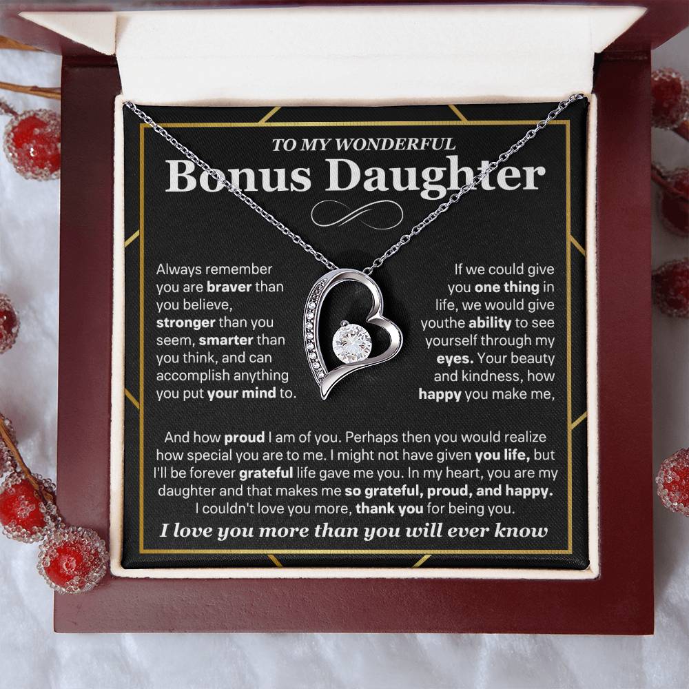 Bonus Daughter Gift, "Always Remember", Forever Love Necklace