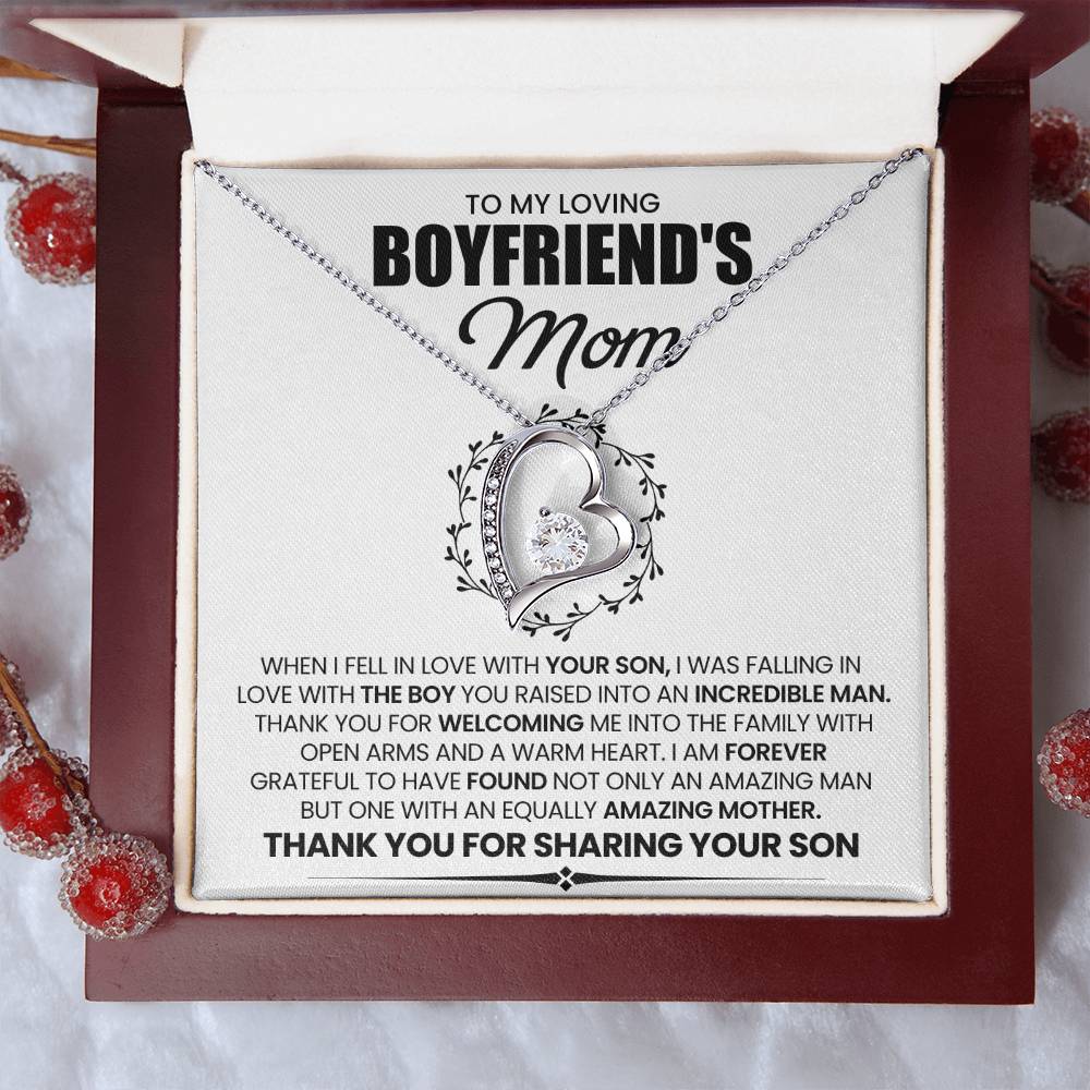 Boyfriend's Mom Gift, "Forever Grateful", Forever Love Necklace