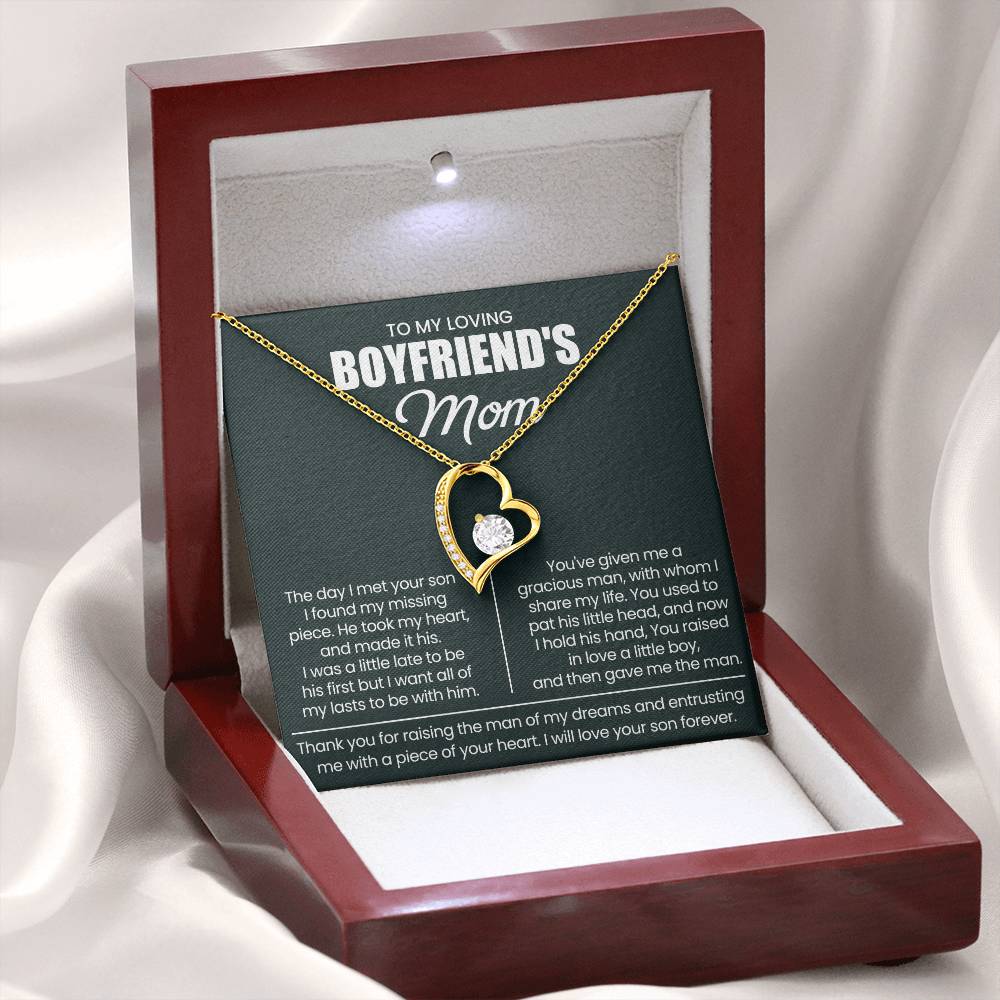Boyfriend Mom Gift, "Thank You", Forever Love Necklace
