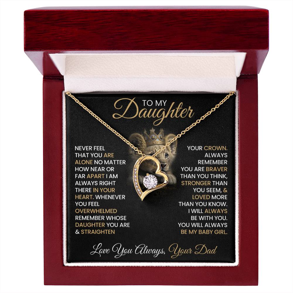 Daughter Gift From Dad, "Straighten Your Crown", Forever Love Necklace