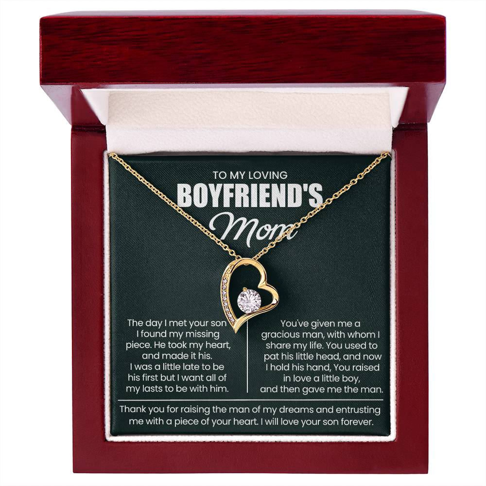 Boyfriend Mom Gift, "Thank You", Forever Love Necklace