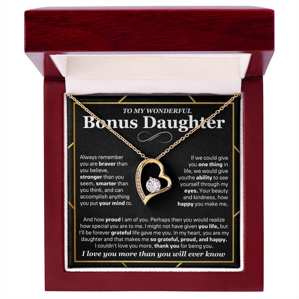 Bonus Daughter Gift, "Always Remember", Forever Love Necklace