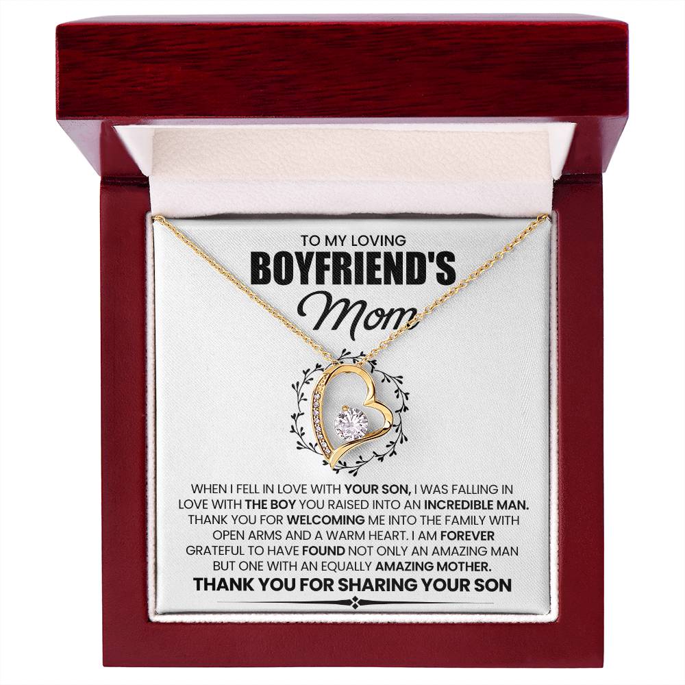 Boyfriend's Mom Gift, "Forever Grateful", Forever Love Necklace