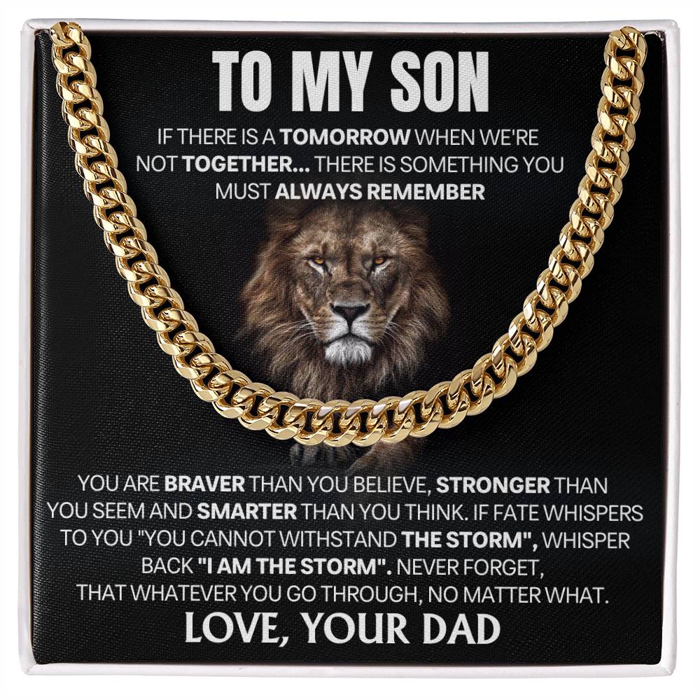 Son Gift From Dad, "Always Remember", Cuban Chain