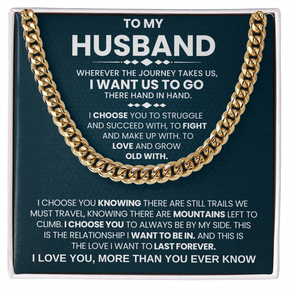 My Husband Gift, "I Choose You", Cuban Chain