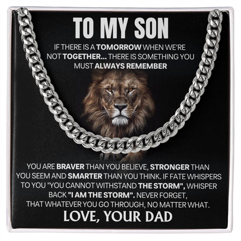 Son Gift From Dad, "Always Remember", Cuban Chain