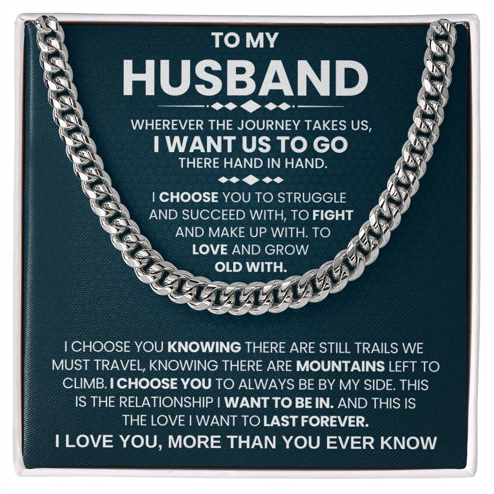 My Husband Gift, "I Choose You", Cuban Chain