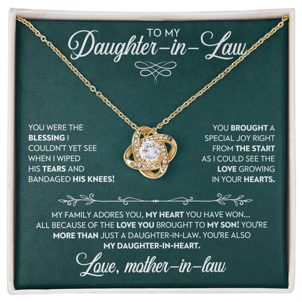 Daughter-In-Law Gift, "Special Joy", Knot Necklace