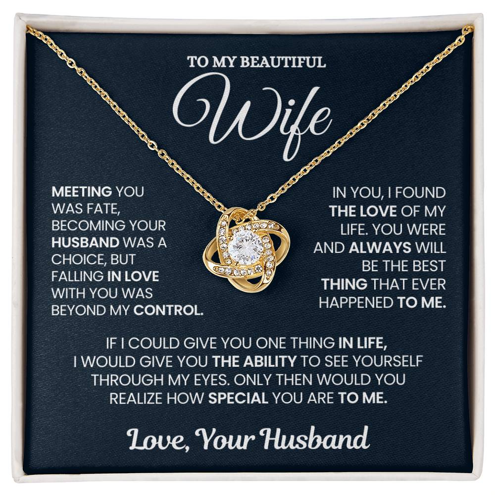 Wife Gift From Husband, "Always Special", Knot Necklace