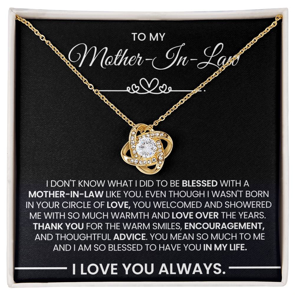 Mother-In-Law Gift, "Thank You", Knot Necklace