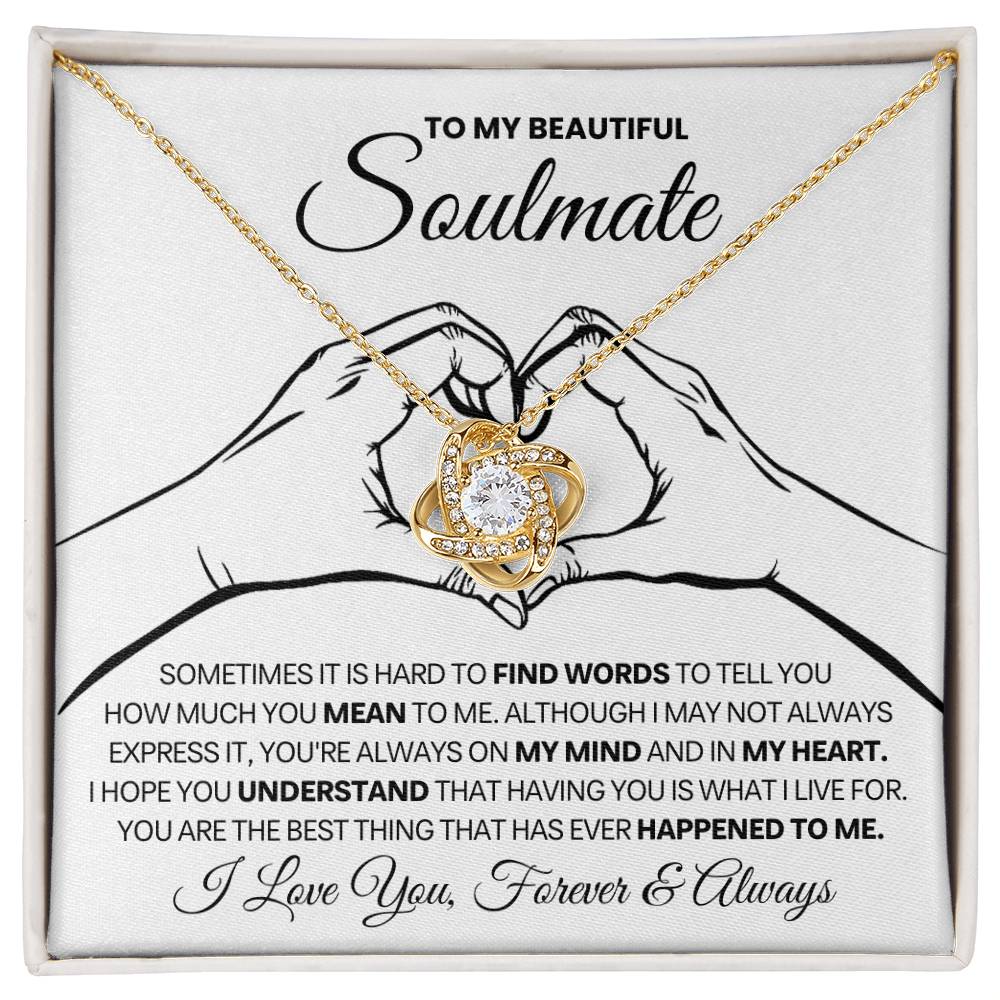 Soulmate Gift, "Forever & Always" Knot Necklace