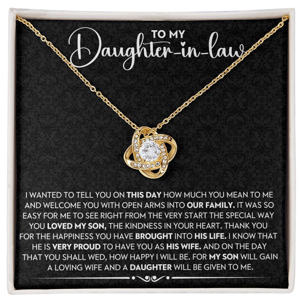 Daughter-In-Law Gift, "Proud of You", Knot Necklace
