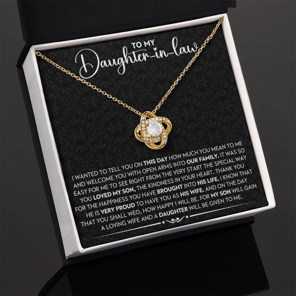 Daughter-In-Law Gift, "Proud of You", Knot Necklace