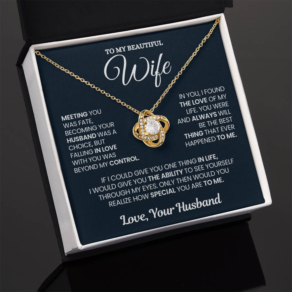 Wife Gift From Husband, "Always Special", Knot Necklace