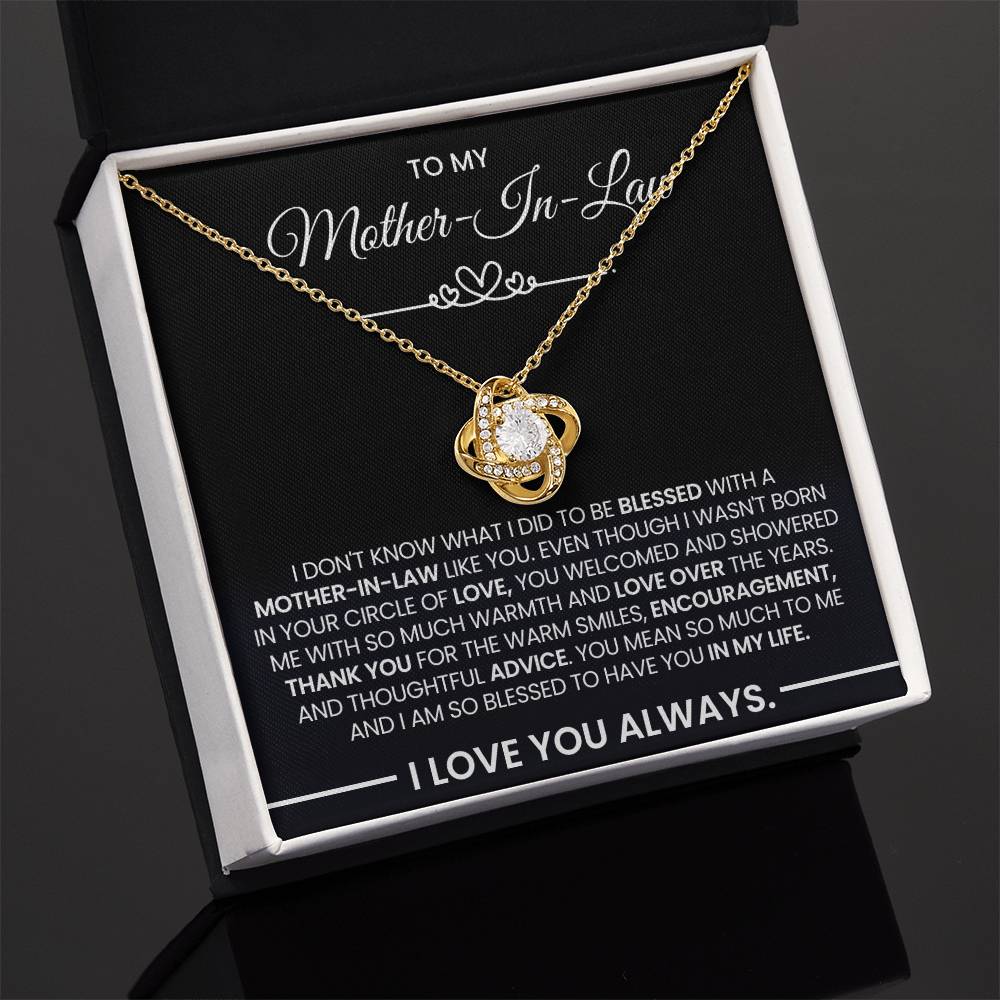 Mother-In-Law Gift, "Thank You", Knot Necklace