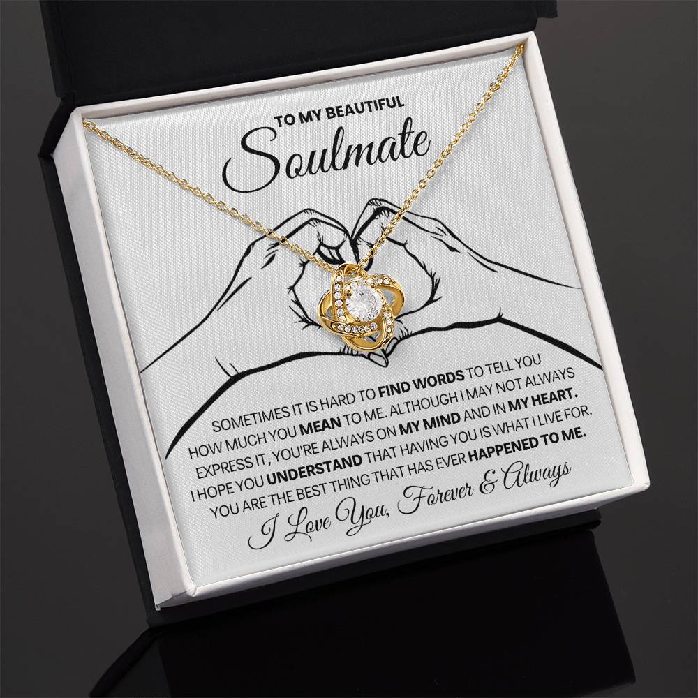Soulmate Gift, "Forever & Always" Knot Necklace