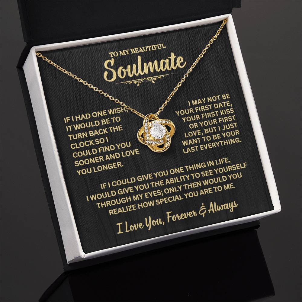 Soulmate Gift, "Forever & Always", Knot Necklace