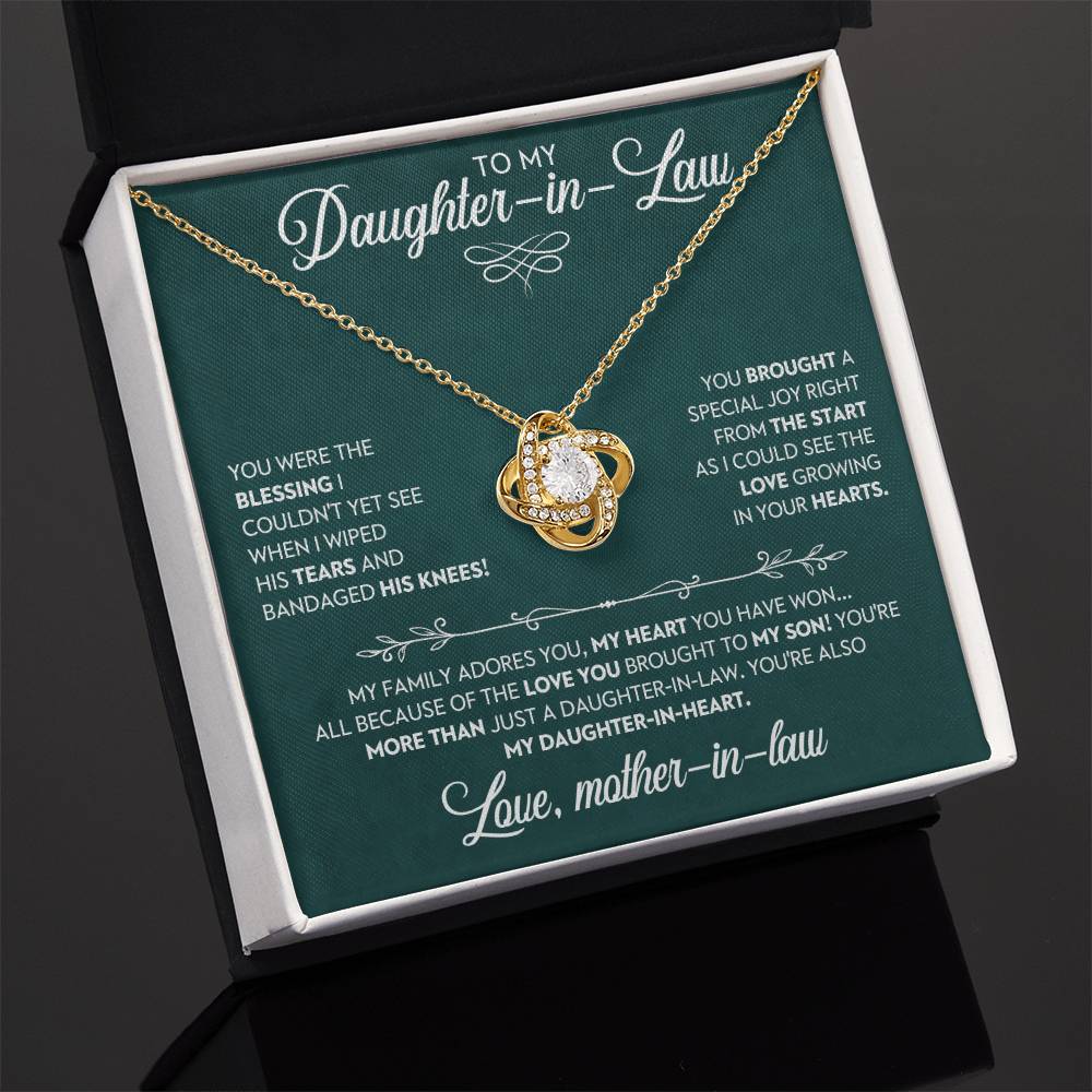 Daughter-In-Law Gift, "Special Joy", Knot Necklace