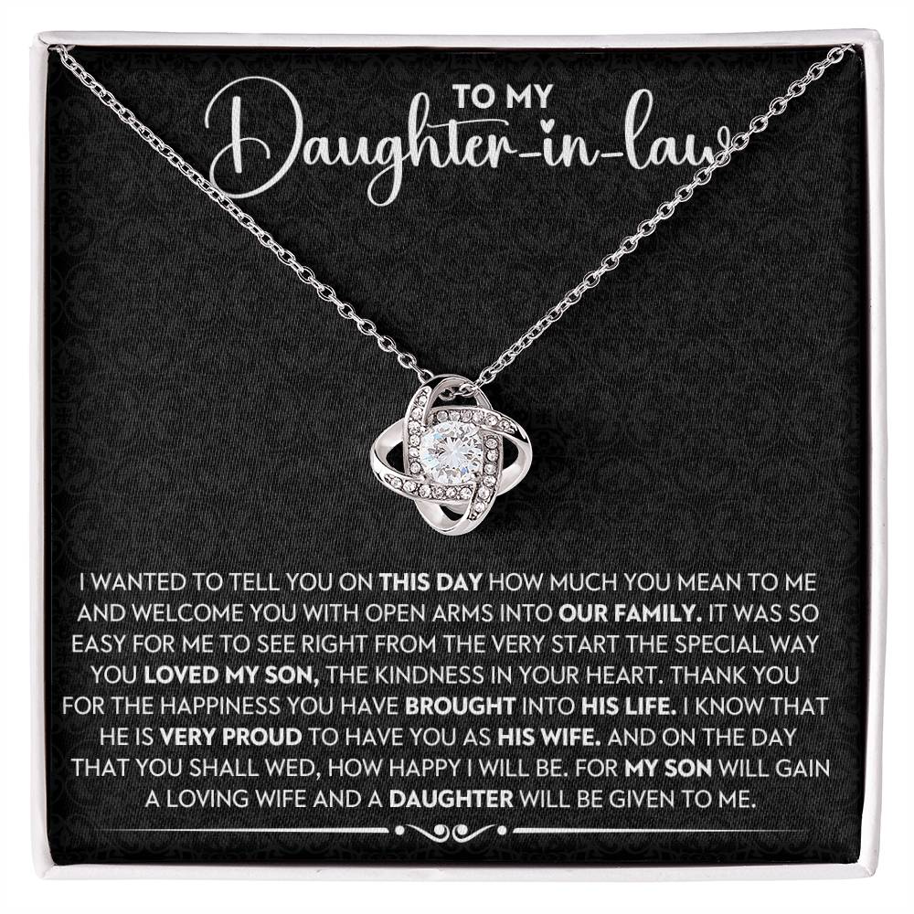 Daughter-In-Law Gift, "Proud of You", Knot Necklace