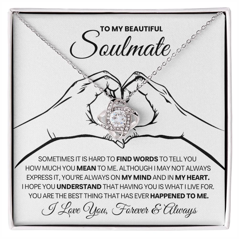 Soulmate Gift, "Forever & Always" Knot Necklace