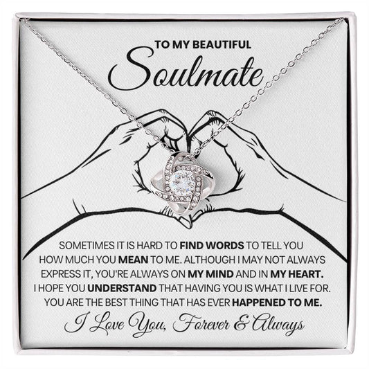 Soulmate Gift, "Forever & Always" Knot Necklace