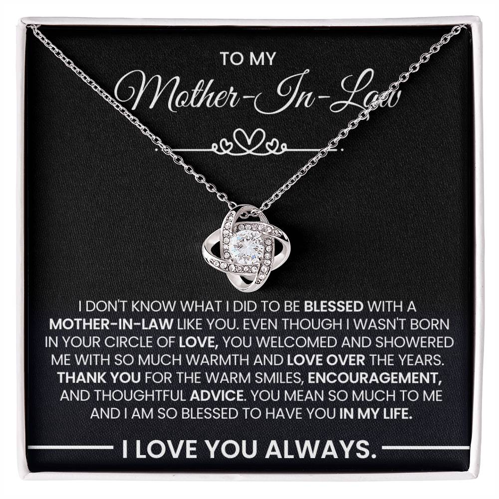 Mother-In-Law Gift, "Thank You", Knot Necklace