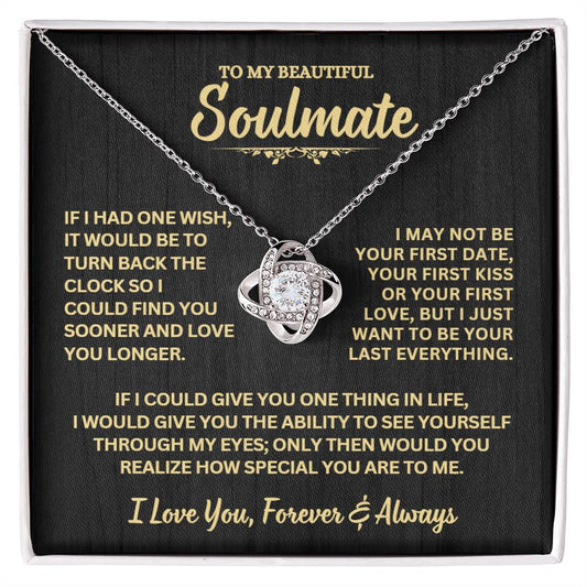 Soulmate Gift, "Forever & Always", Knot Necklace