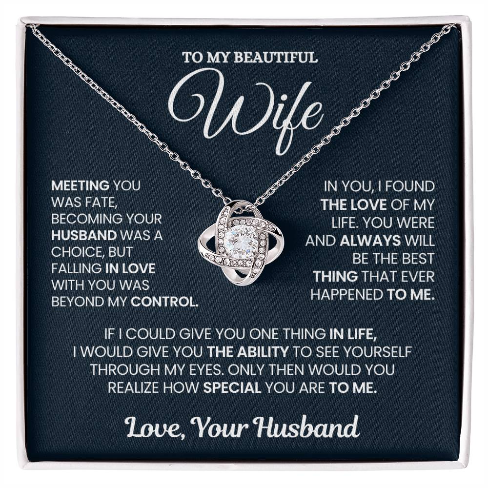 Wife Gift From Husband, "Always Special", Knot Necklace