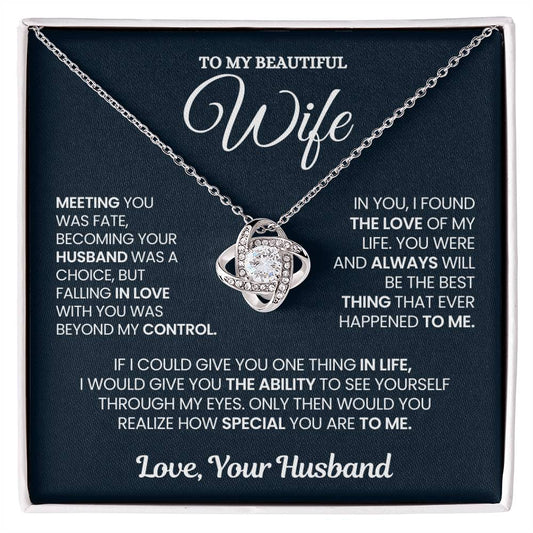 Wife Gift From Husband, "Always Special", Knot Necklace