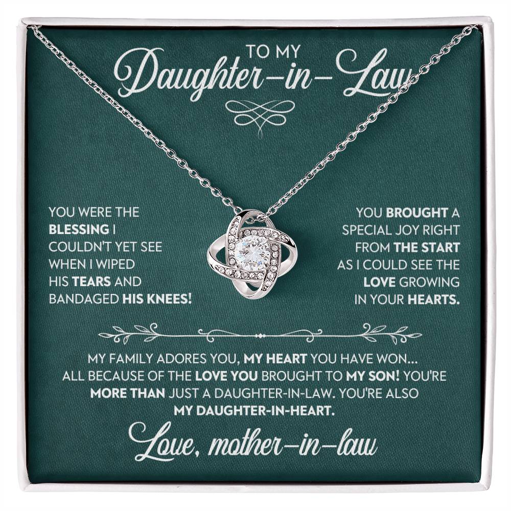 Daughter-In-Law Gift, "Special Joy", Knot Necklace