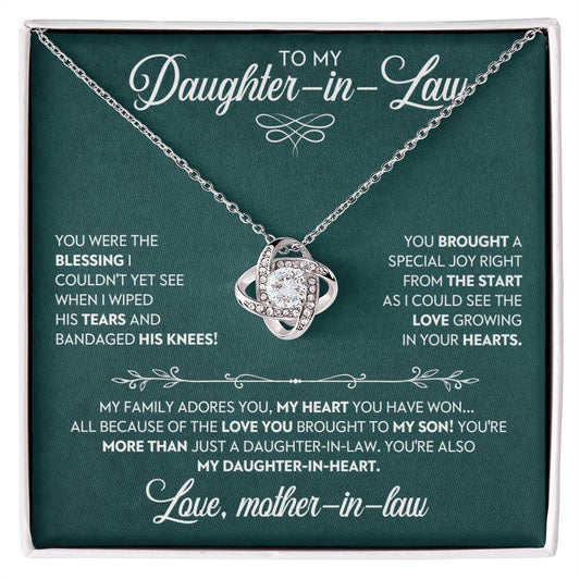 Daughter-In-Law Gift, "Special Joy", Knot Necklace