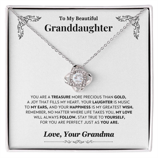 Granddaughter Gift From Grandma, " Always Remember", Knot Necklace