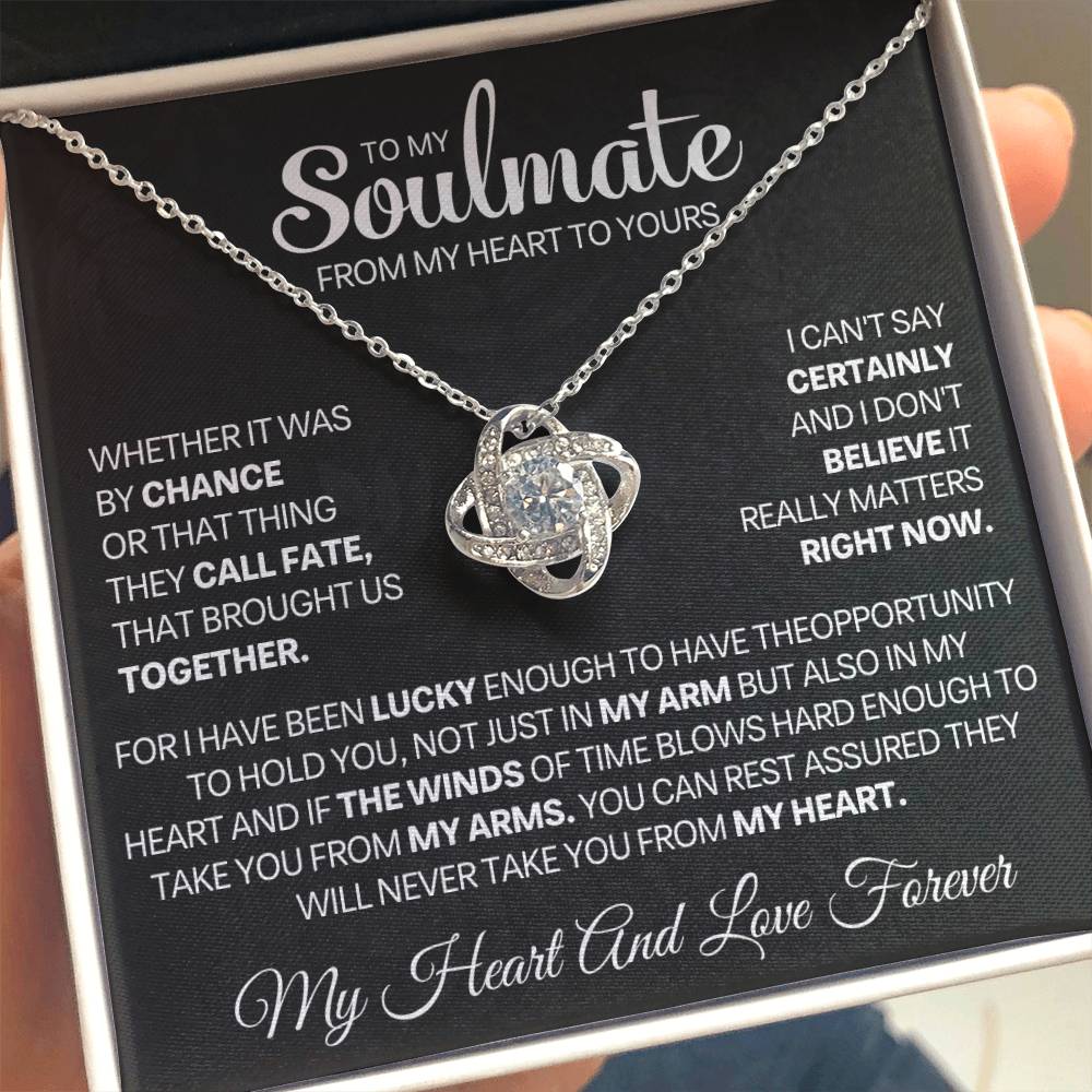 Soulmate Gift, "My Heart & Love Forever", Knot Necklace