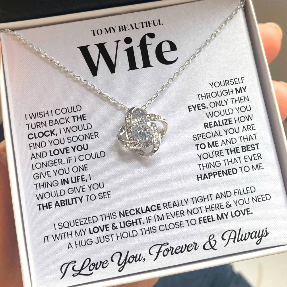 Wife Gift , "Forever & Always", Knot Necklace