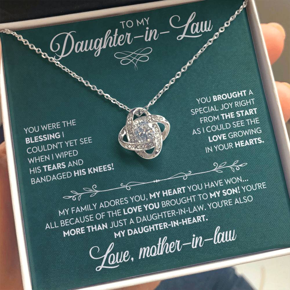 Daughter-In-Law Gift, "Special Joy", Knot Necklace