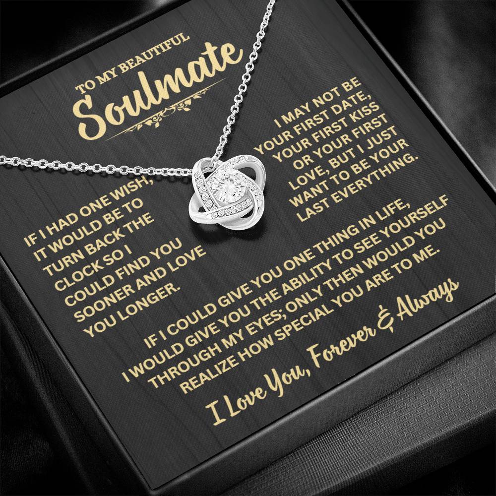 Soulmate Gift, "Forever & Always", Knot Necklace