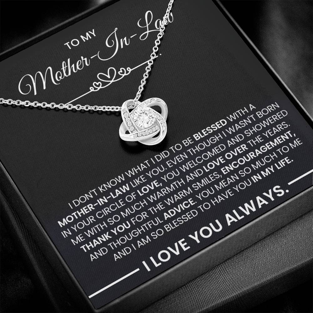 Mother-In-Law Gift, "Thank You", Knot Necklace