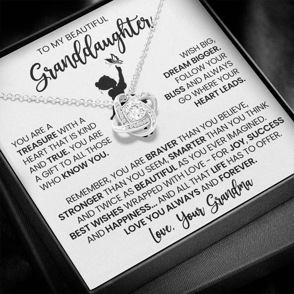 Granddaughter Gift From Grandma, "Always & Forever", Knot Necklace