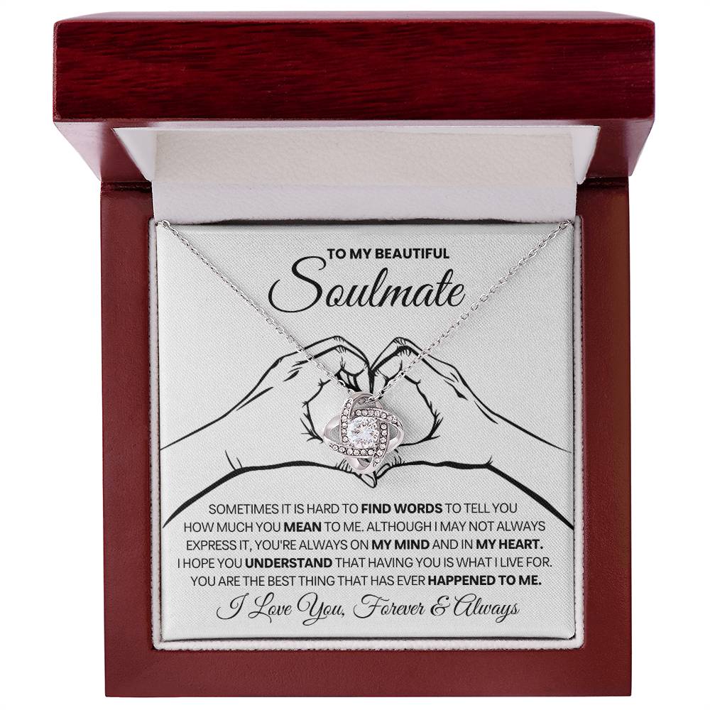 Soulmate Gift, "Forever & Always" Knot Necklace