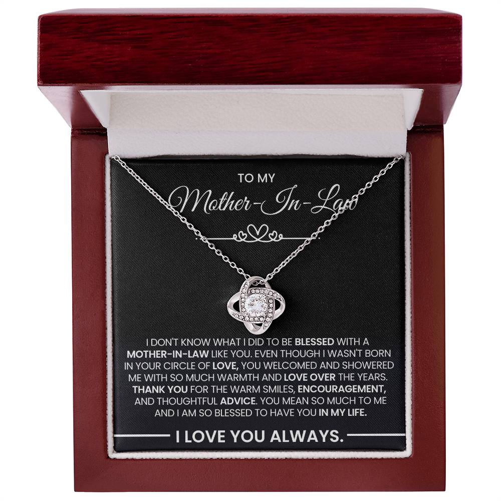 Mother-In-Law Gift, "Thank You", Knot Necklace