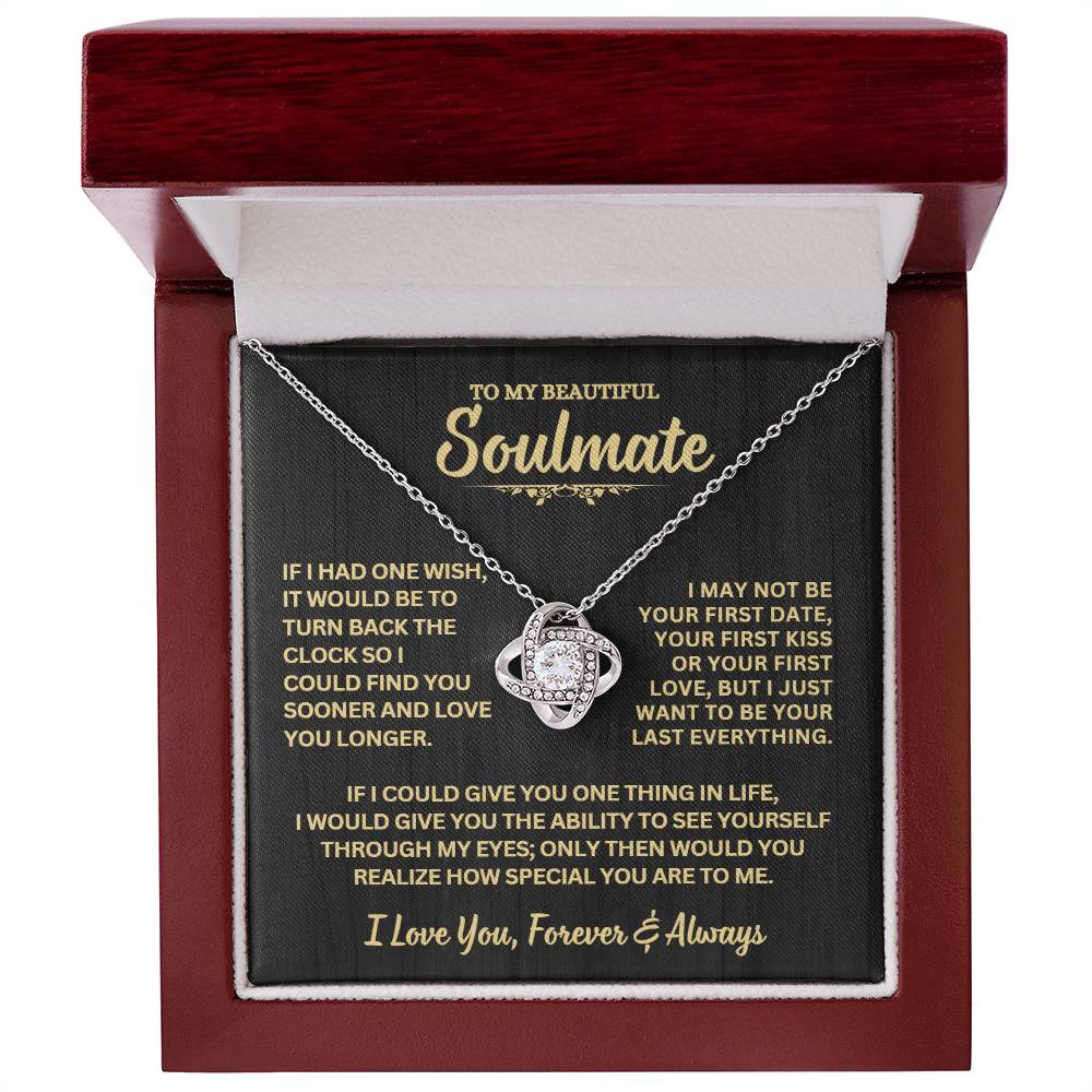Soulmate Gift, "Forever & Always", Knot Necklace