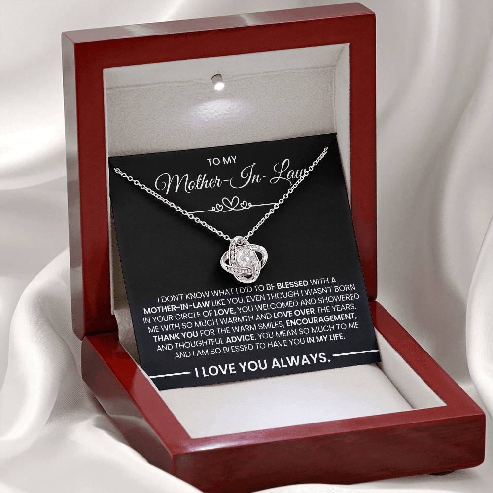 Mother-In-Law Gift, "Thank You", Knot Necklace