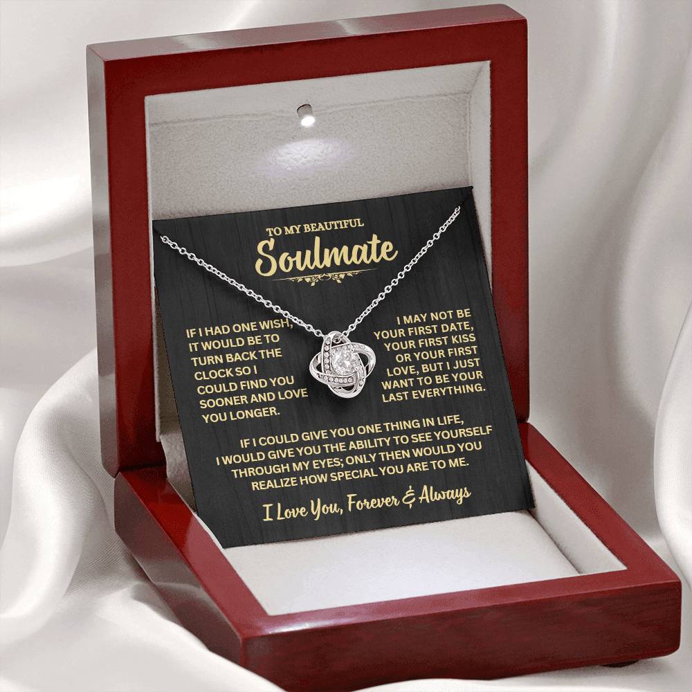 Soulmate Gift, "Forever & Always", Knot Necklace