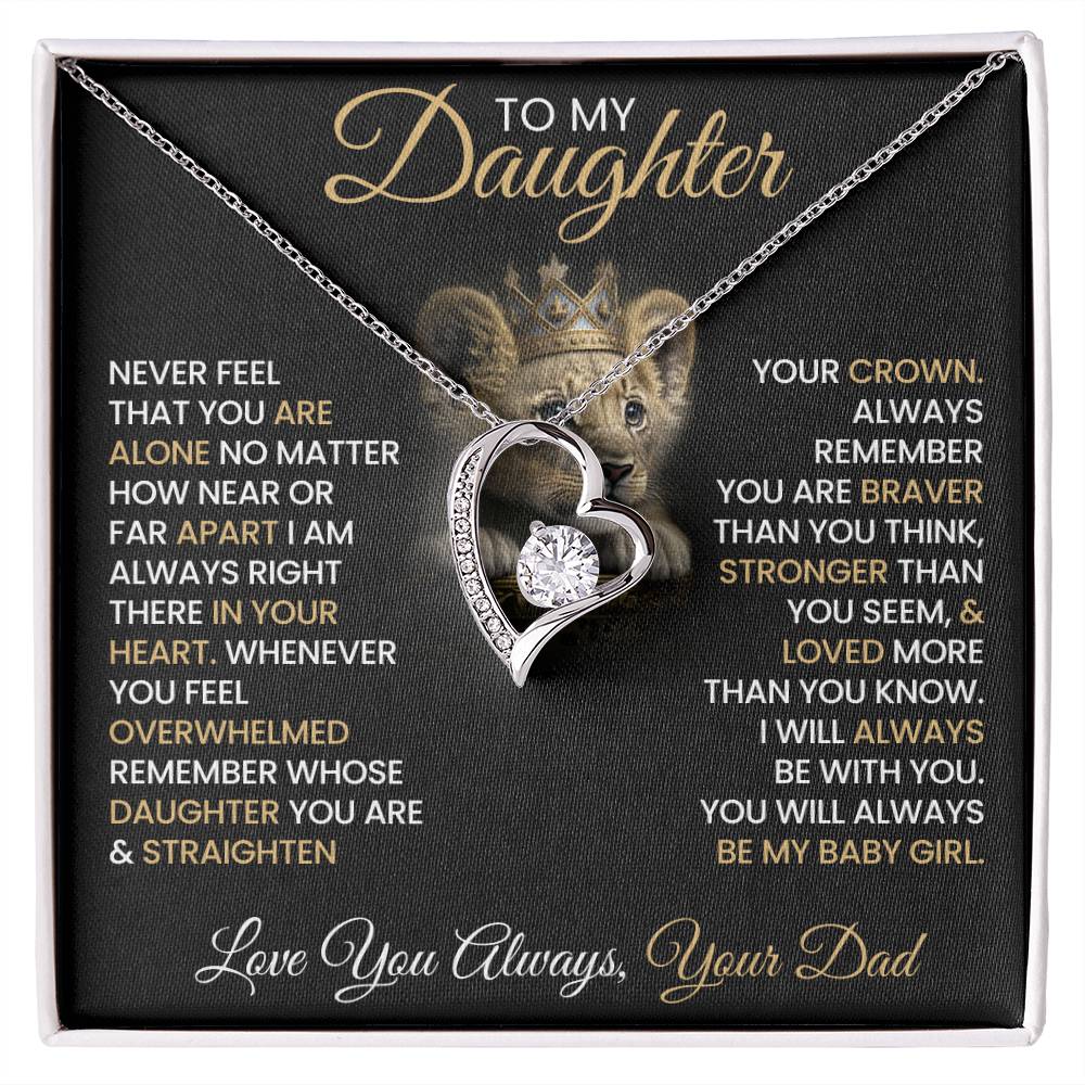 Daughter Gift From Dad, "Straighten Your Crown", Forever Love Necklace