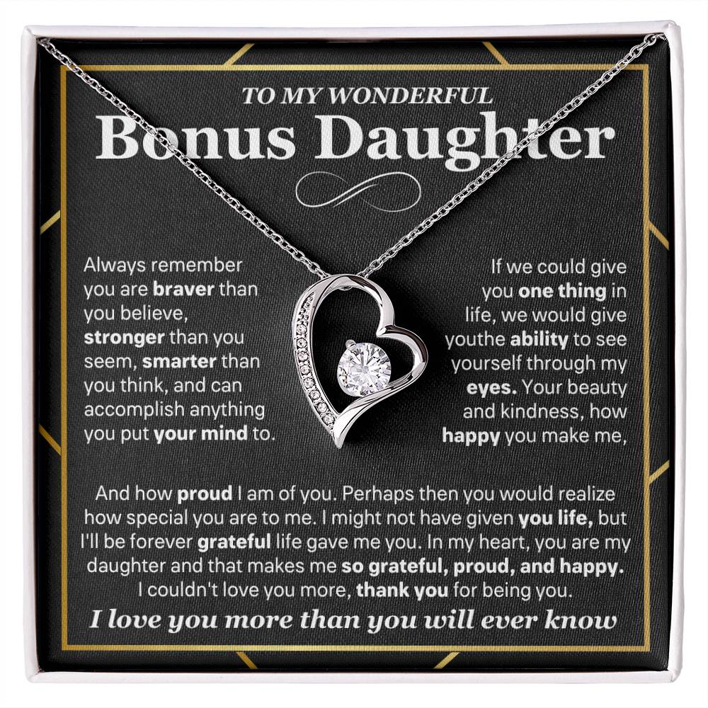 Bonus Daughter Gift, "Always Remember", Forever Love Necklace