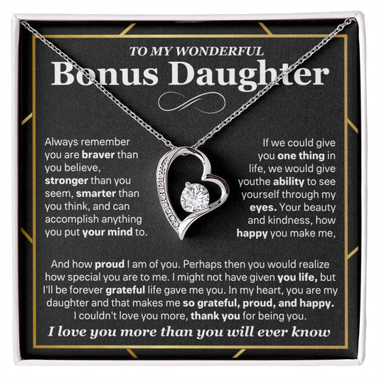 Bonus Daughter Gift, "Always Remember", Forever Love Necklace