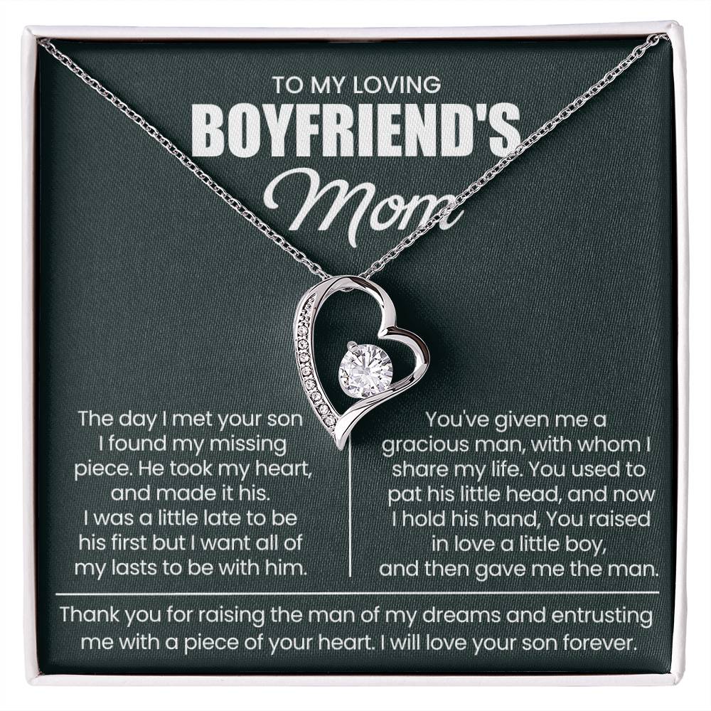 Boyfriend Mom Gift, "Thank You", Forever Love Necklace