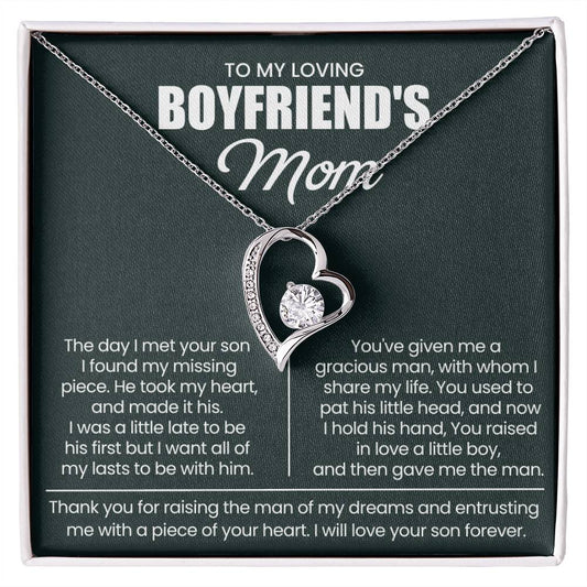Boyfriend Mom Gift, "Thank You", Forever Love Necklace