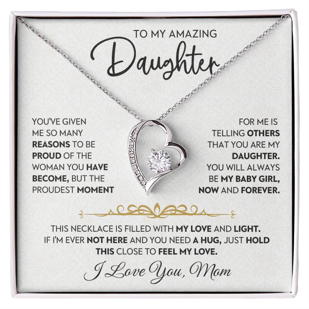 Daughter Gift From Mom, "Now & Forever", Forever Love Necklace